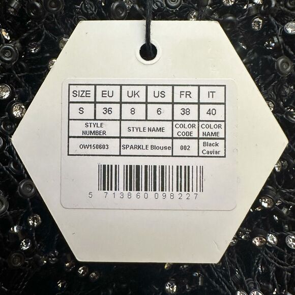 Ow Collection x REVOLVE Sparkle Blouse - Black Caviar - Size Small - Picture 7 of 7
